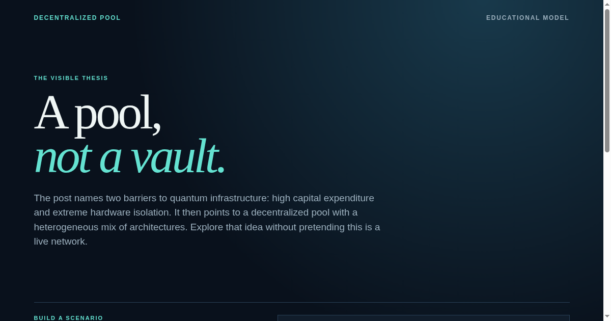 Decentralized quantum pool preview