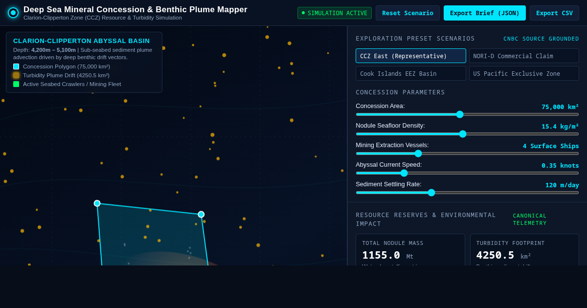 Deep Sea Mineral Concession & Benthic Plume Mapper preview
