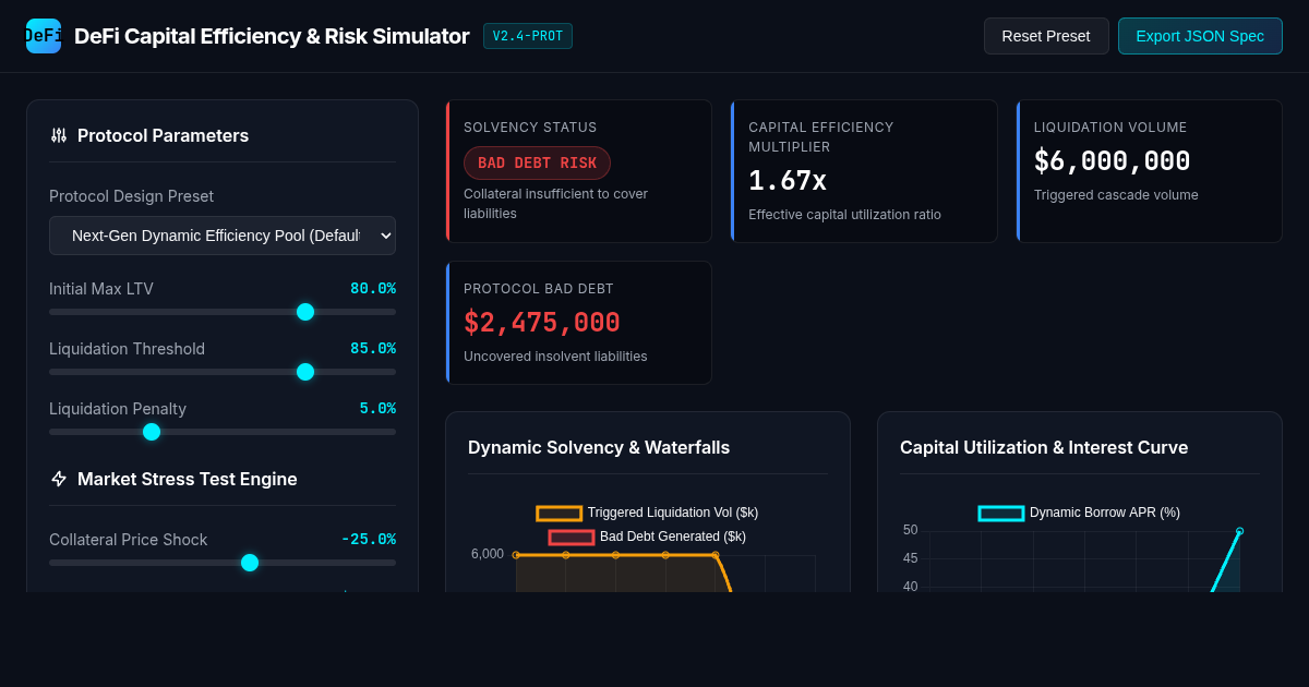 DeFi Capital Efficiency & Risk Protocol Simulator preview