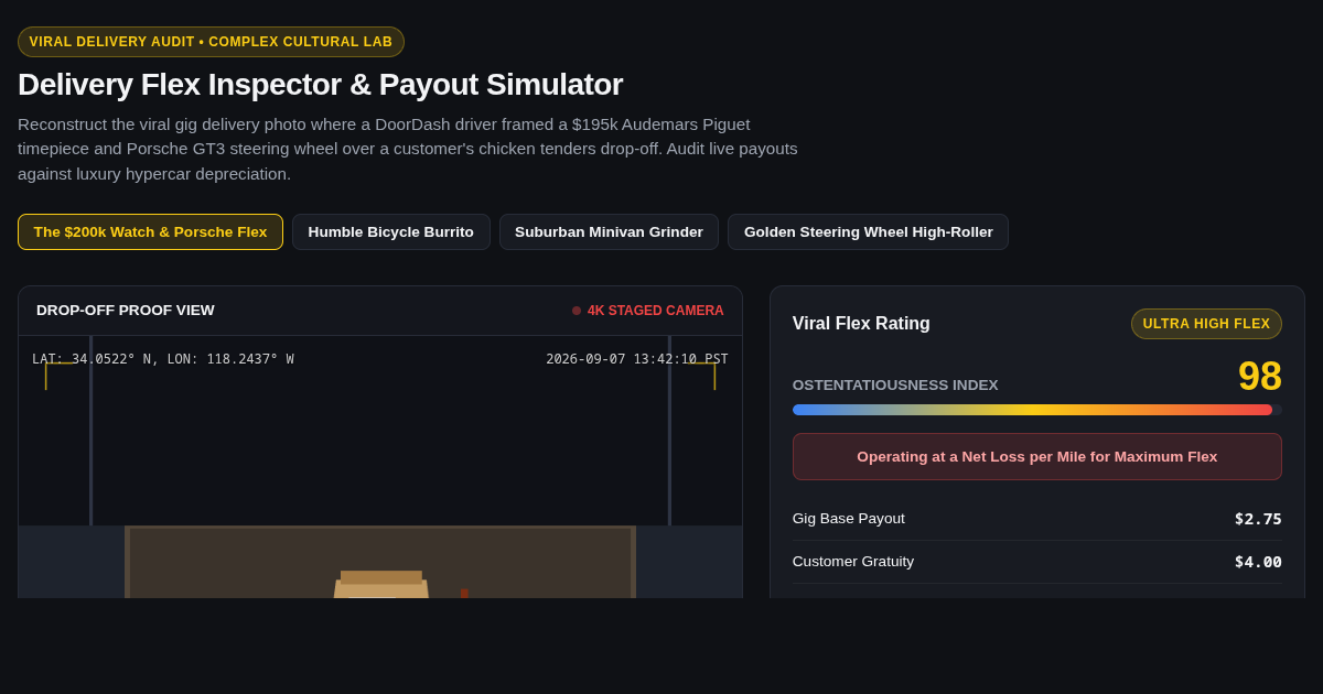 Delivery Flex Inspector & Payout Simulator preview