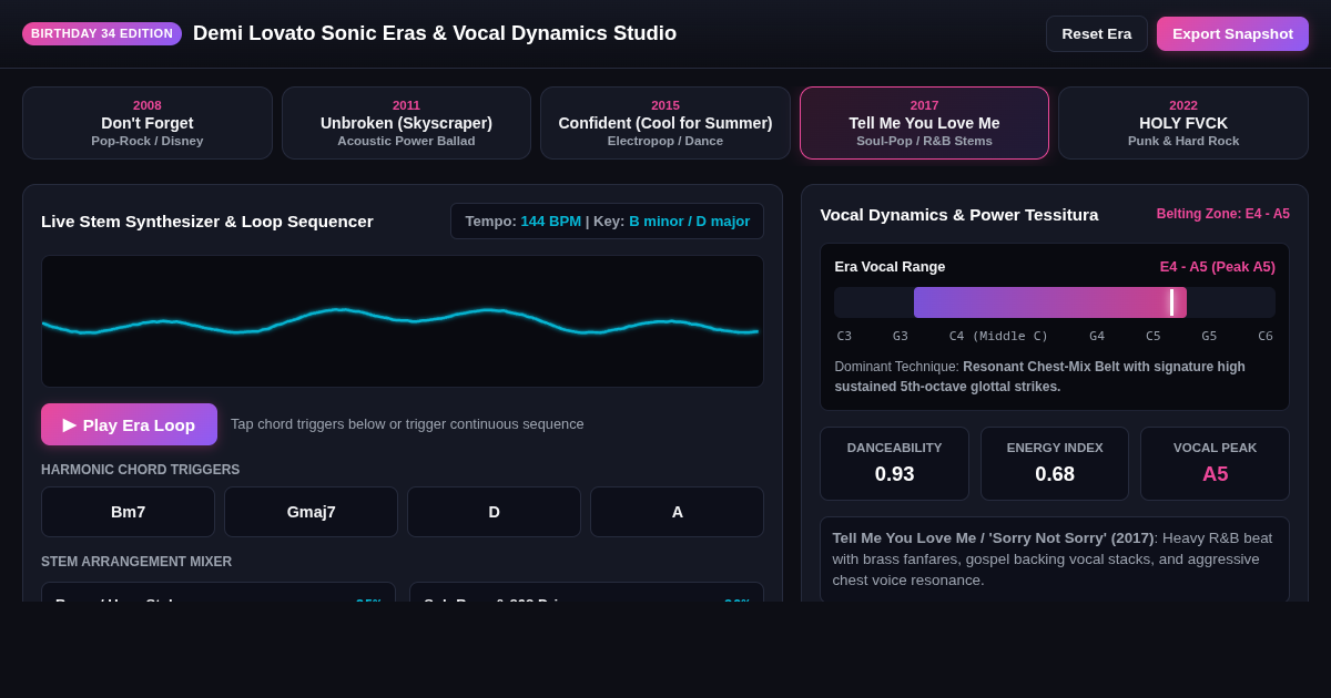 Demi Lovato Sonic Eras & Vocal Dynamics Studio preview