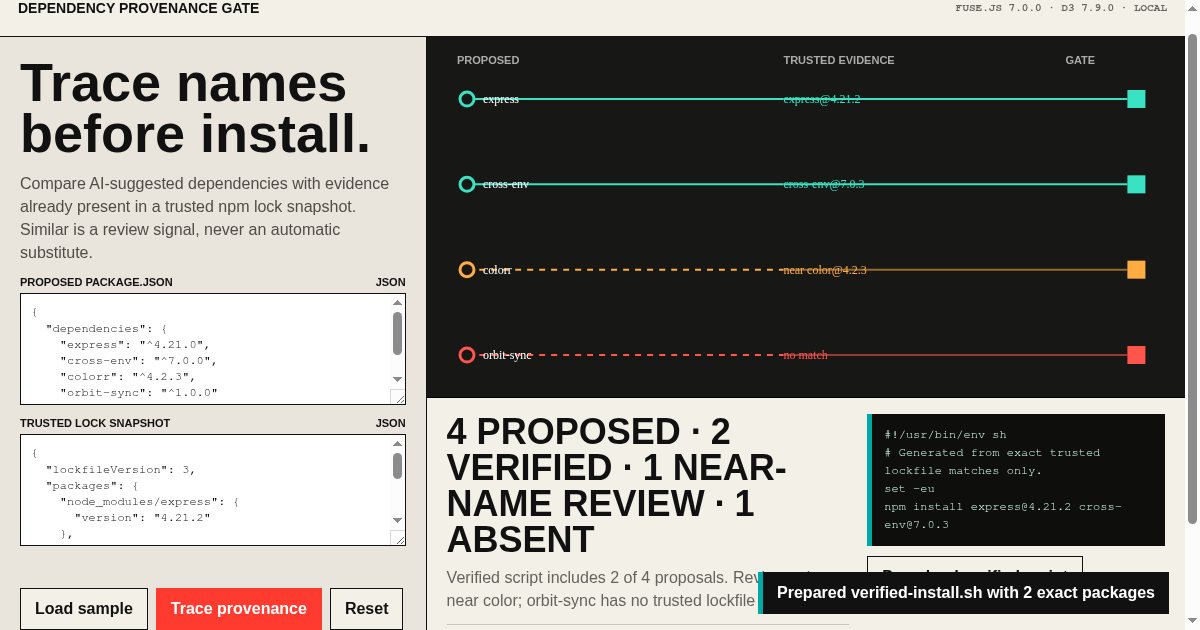 Dependency Provenance Gate preview