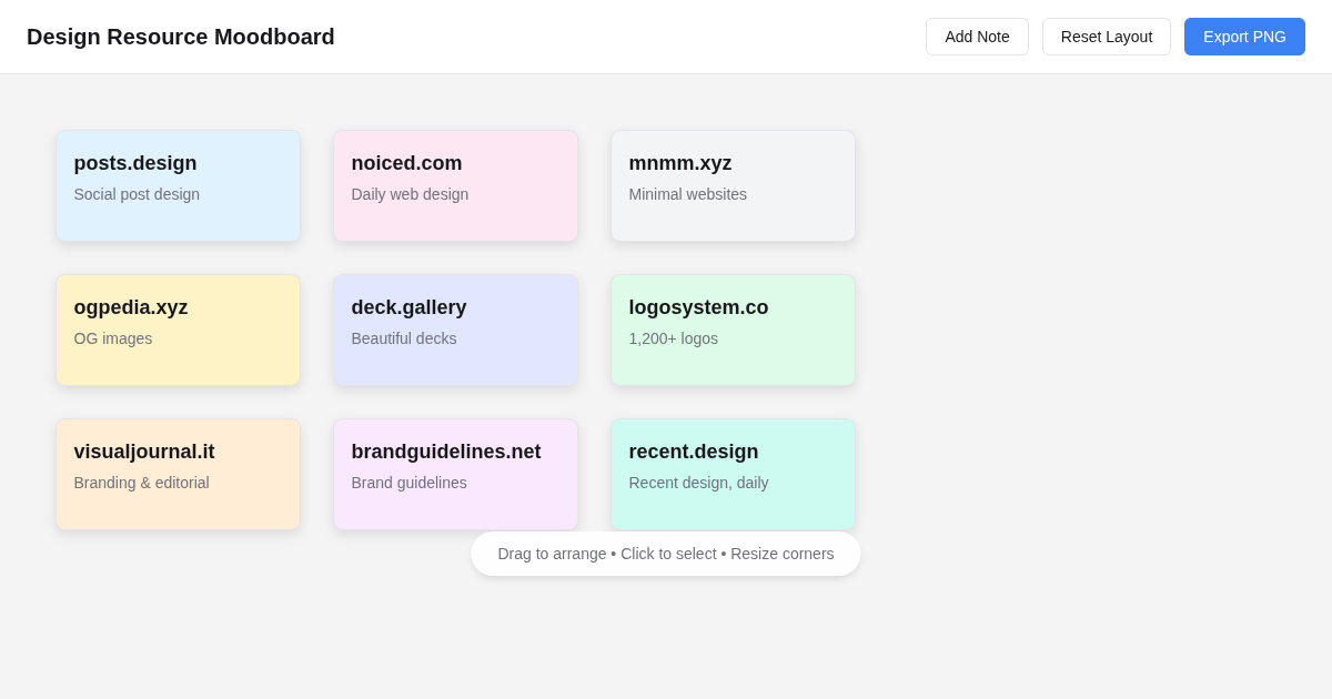 Design Resource Moodboard preview