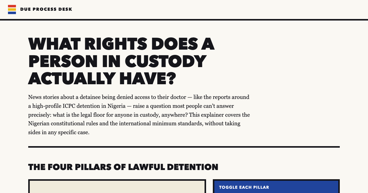 Detainee Rights 101: Medical Access and Due Process preview