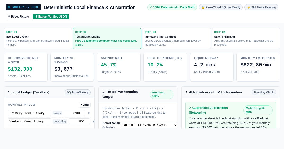 Networthy: Deterministic Local Finance & AI Narration Engine preview