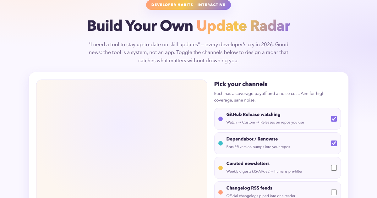 Build a Dev Update Radar: Never Miss a Release preview