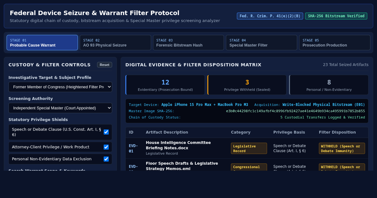 Federal Device Seizure & Warrant Filter Protocol preview