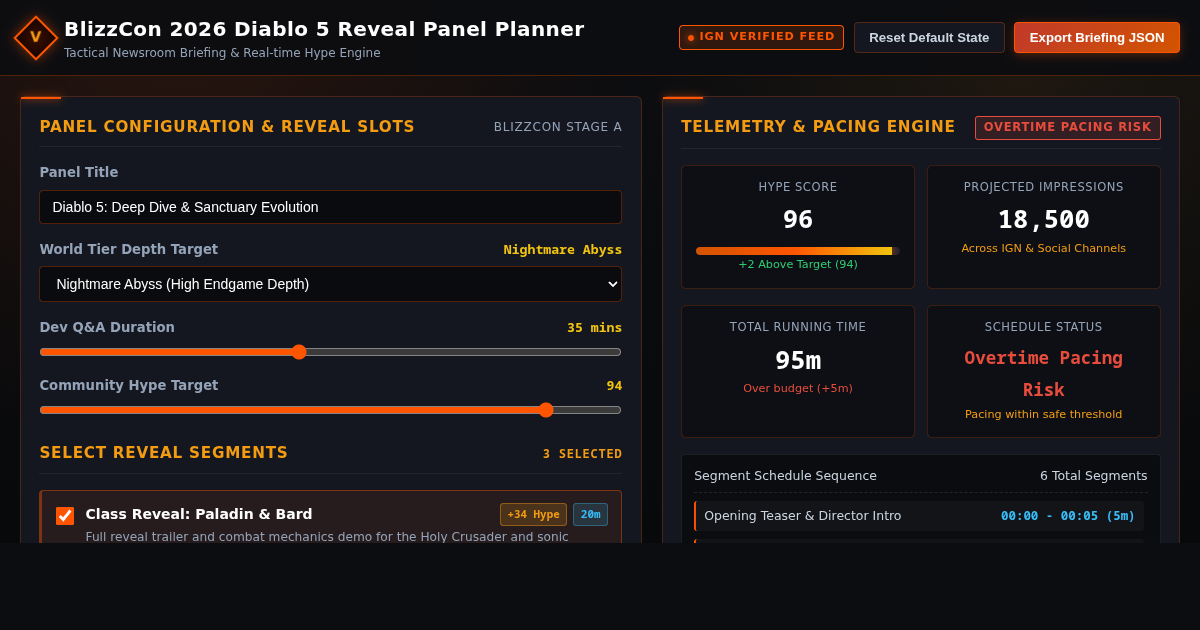 BlizzCon 2026 Diablo 5 Reveal Panel Planner preview