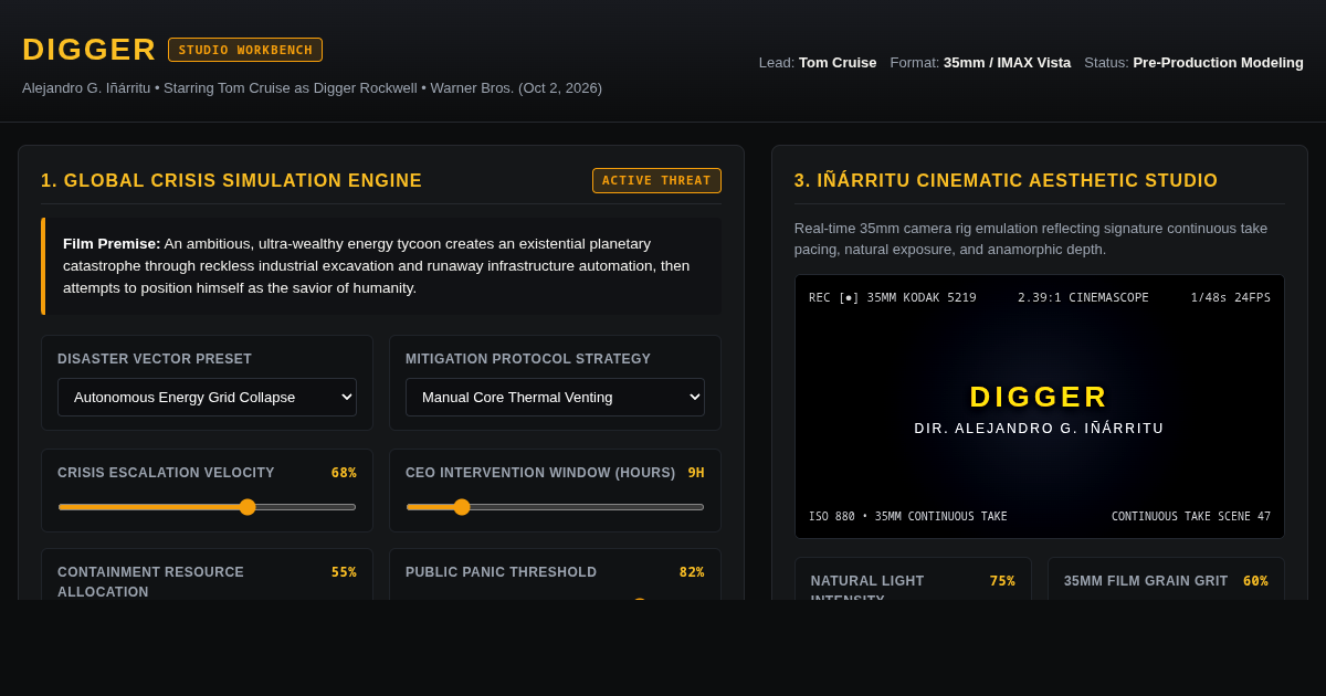 DIGGER (2026) — Concept Studio & Crisis Simulator preview