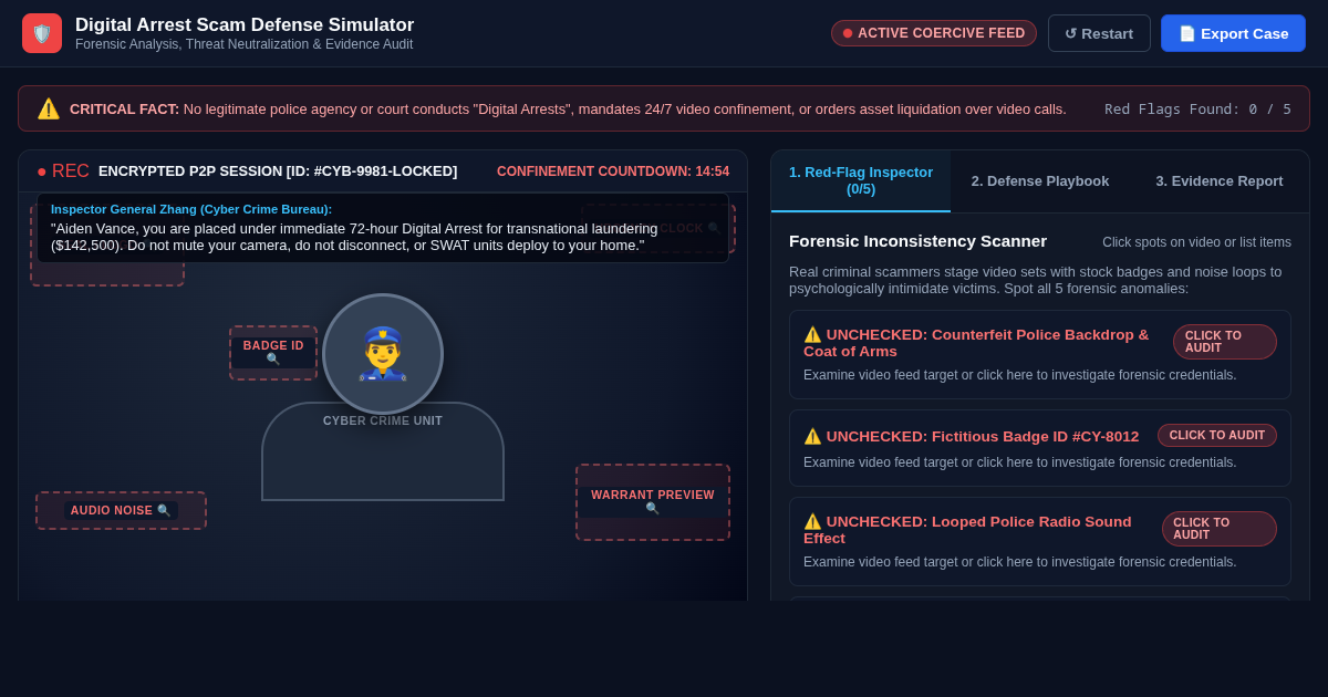 Digital Arrest Scam Defense Simulator & Forensic Analyzer preview