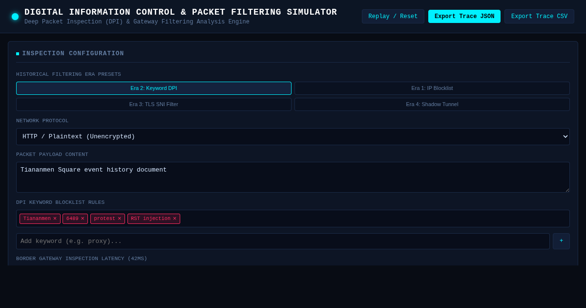 Digital Information Control & Packet Filtering Simulator preview