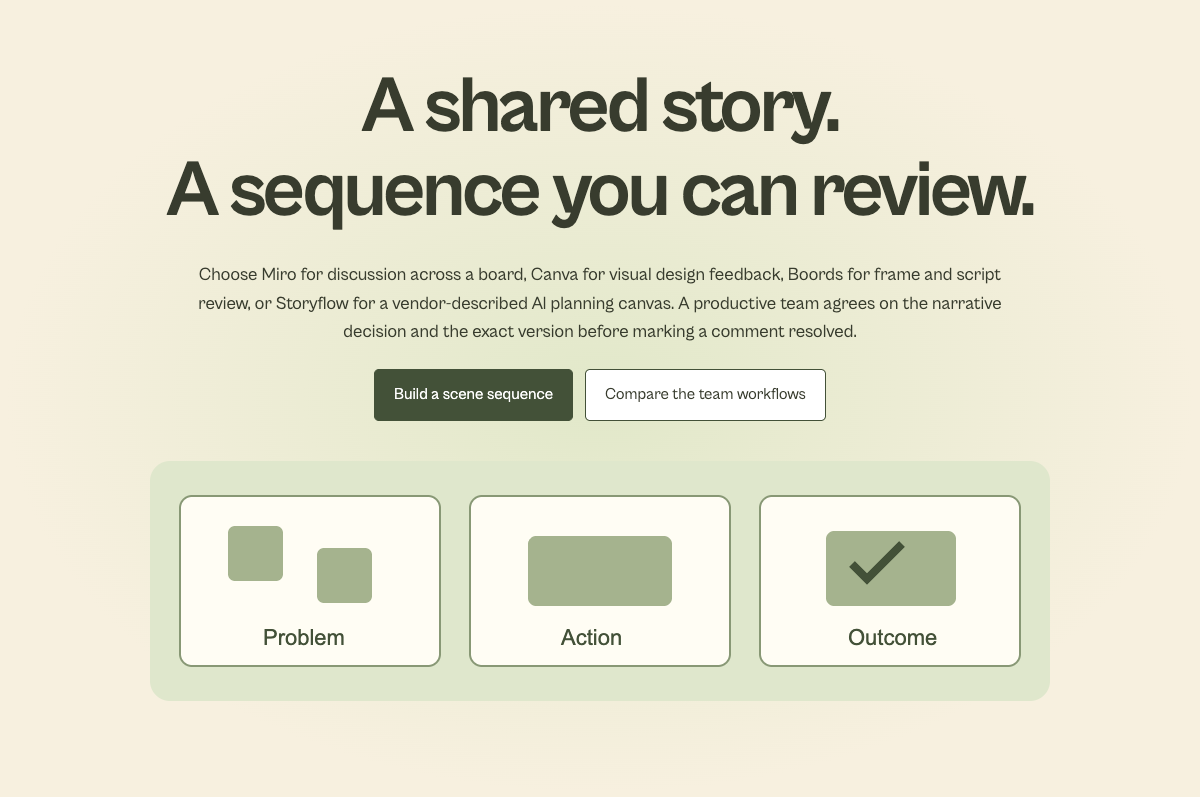 Visual story scene planner preview