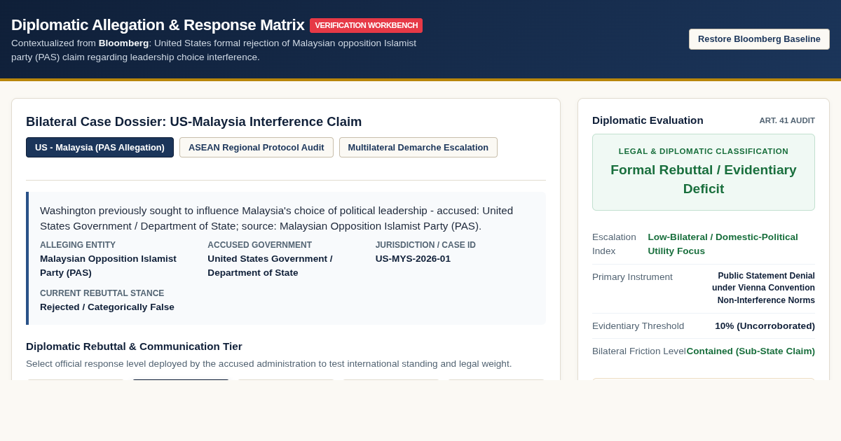 Diplomatic Allegation & Response Matrix preview