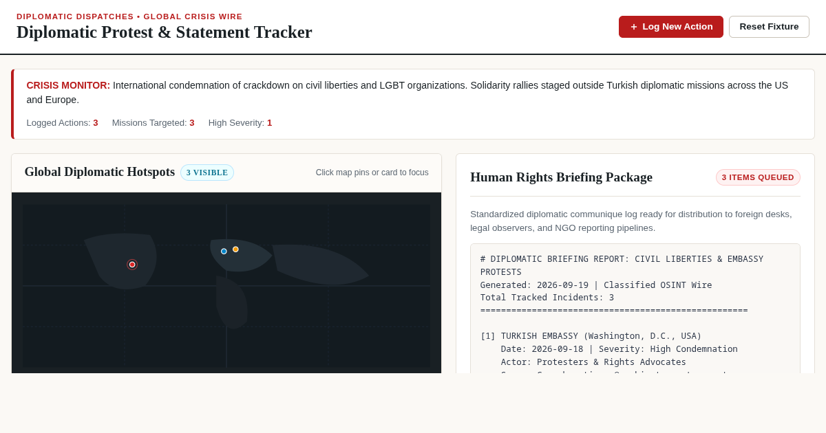 Global Diplomatic Protest & Statement Tracker preview