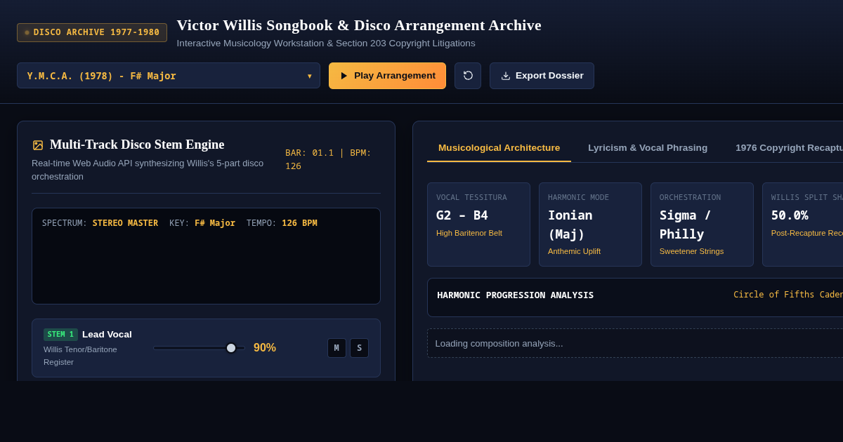 Victor Willis Songbook & Disco Arrangement Archive preview
