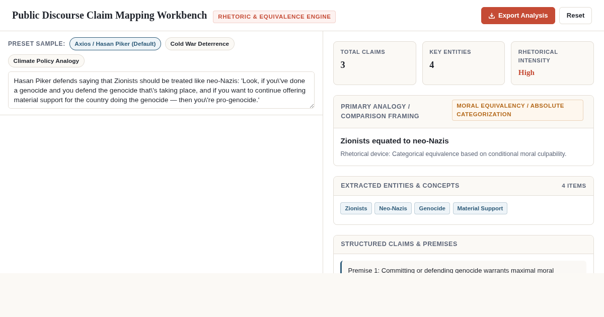 Public Discourse Terminology & Claim Mapping Workbench preview