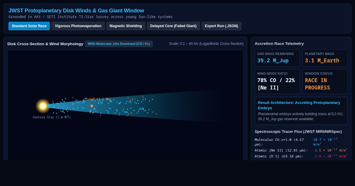 JWST Protoplanetary Disk Winds & Gas Giant Window Simulator preview