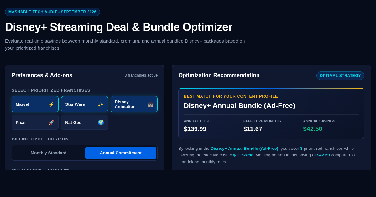 Disney+ Streaming Deal & Bundle Optimizer preview