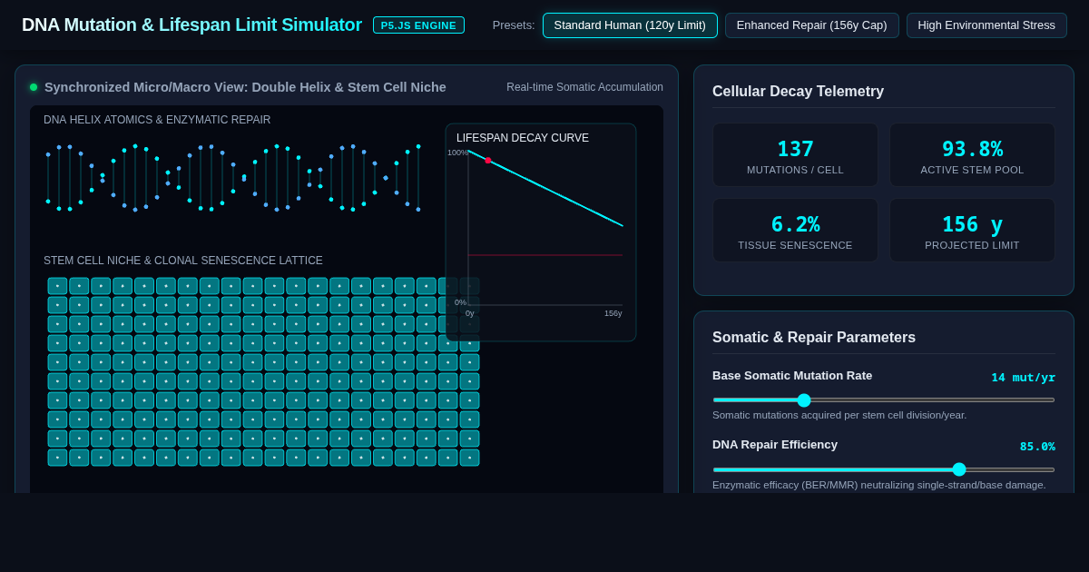 DNA Mutation & Lifespan Limit Simulator preview