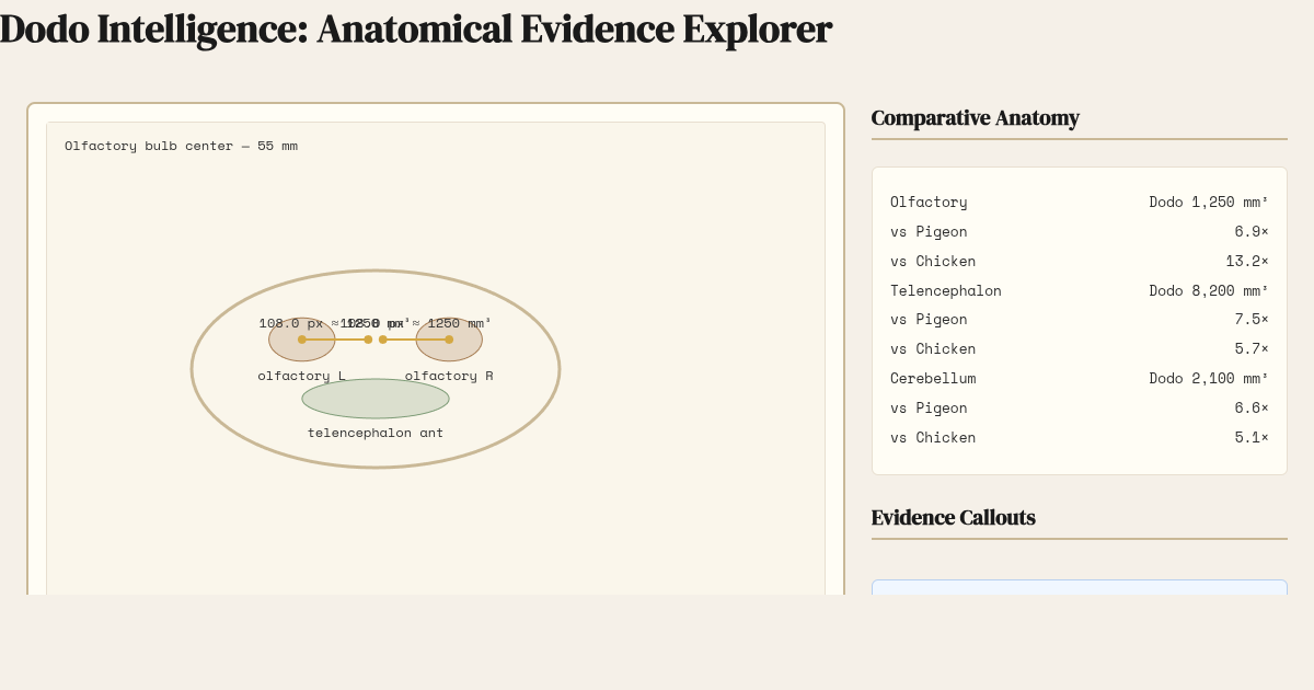 Dodo Intelligence: Anatomical Evidence Explorer preview