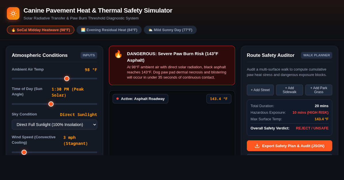Canine Pavement Heat & Thermal Safety Simulator preview