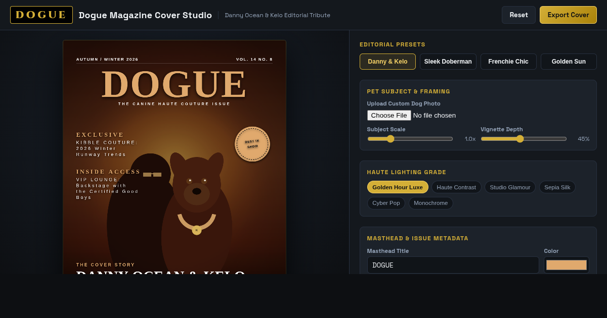 Dogue Magazine Cover Studio — Haute Pet Editorial Studio preview