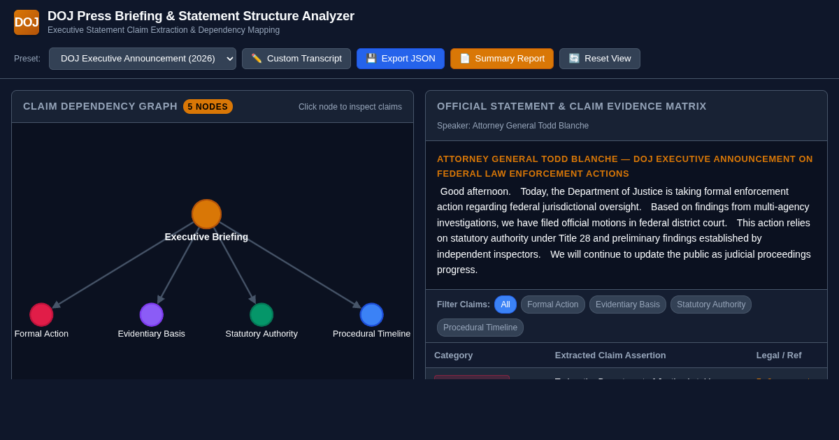 DOJ Press Briefing & Statement Structure Analyzer preview