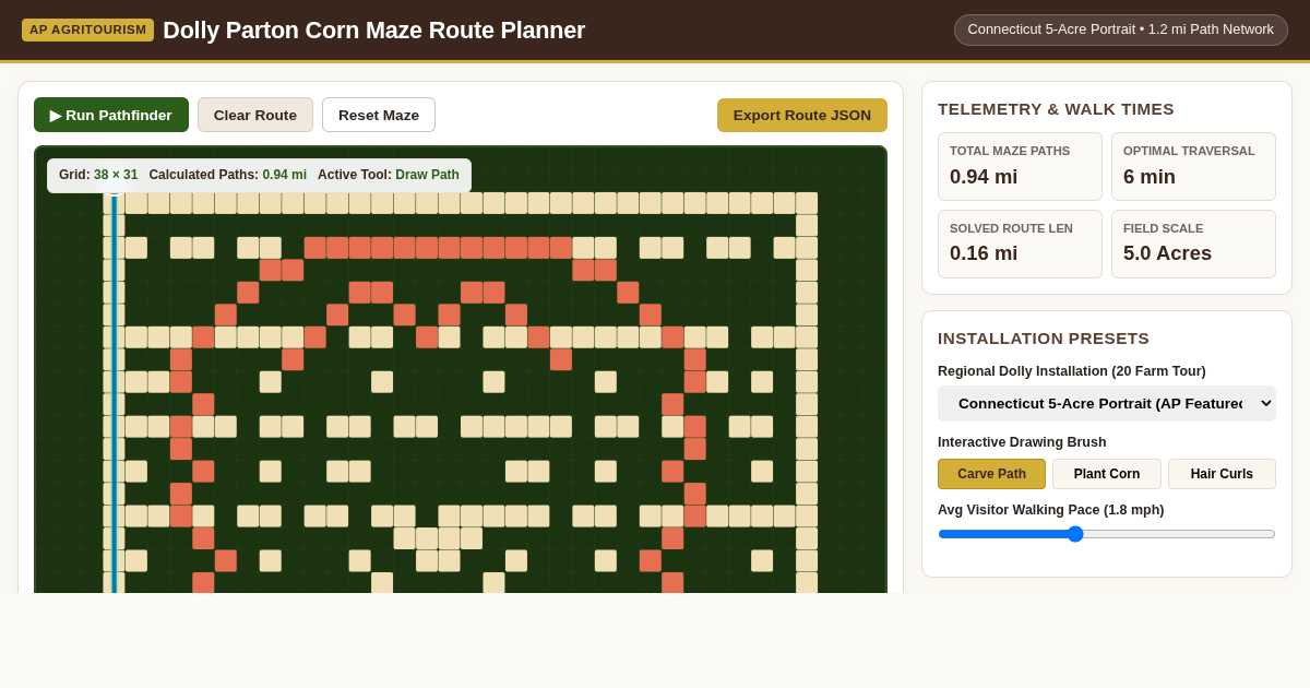 Dolly Parton Corn Maze Route Planner preview