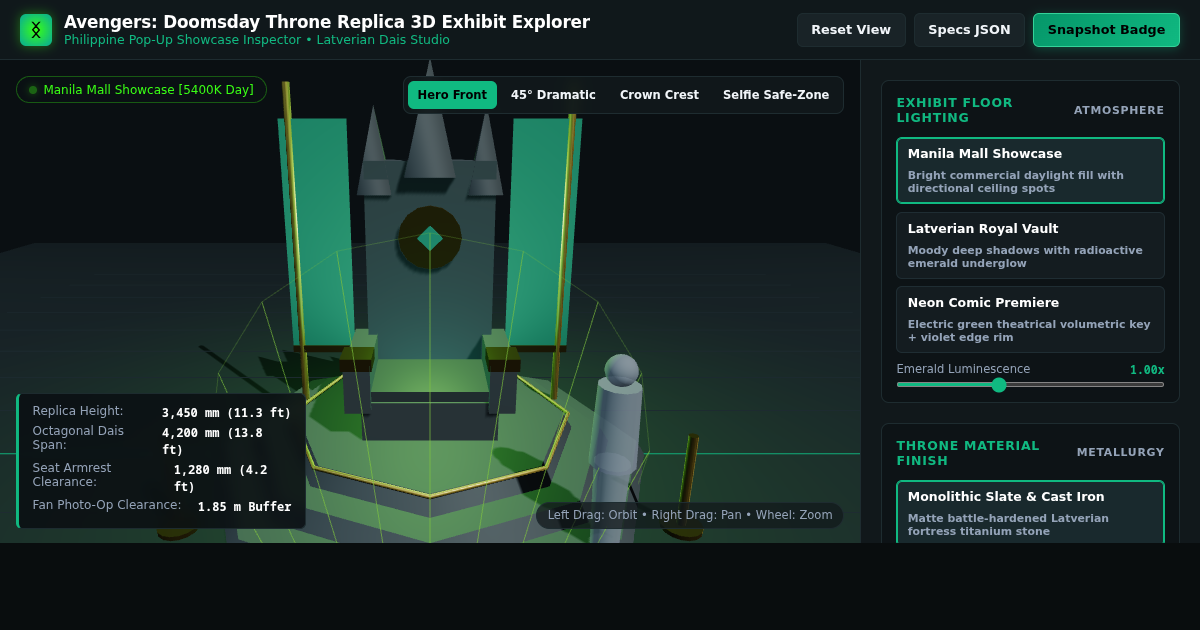 Avengers: Doomsday Throne Replica 3D Exhibit Explorer preview