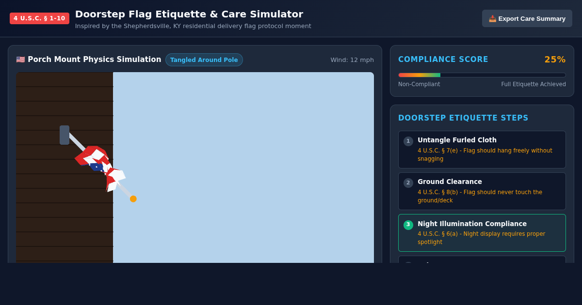 Doorstep Flag Etiquette & Care Simulator preview
