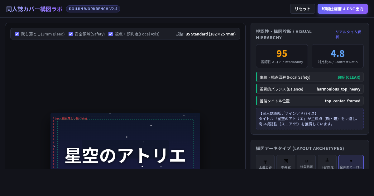 Doujin Cover Composition Workbench & Visual Hierarchy Studio preview