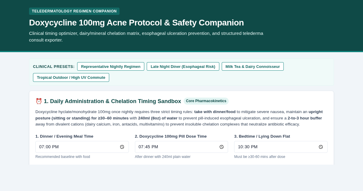 Doxycycline 100mg Acne Protocol & Safety Companion preview
