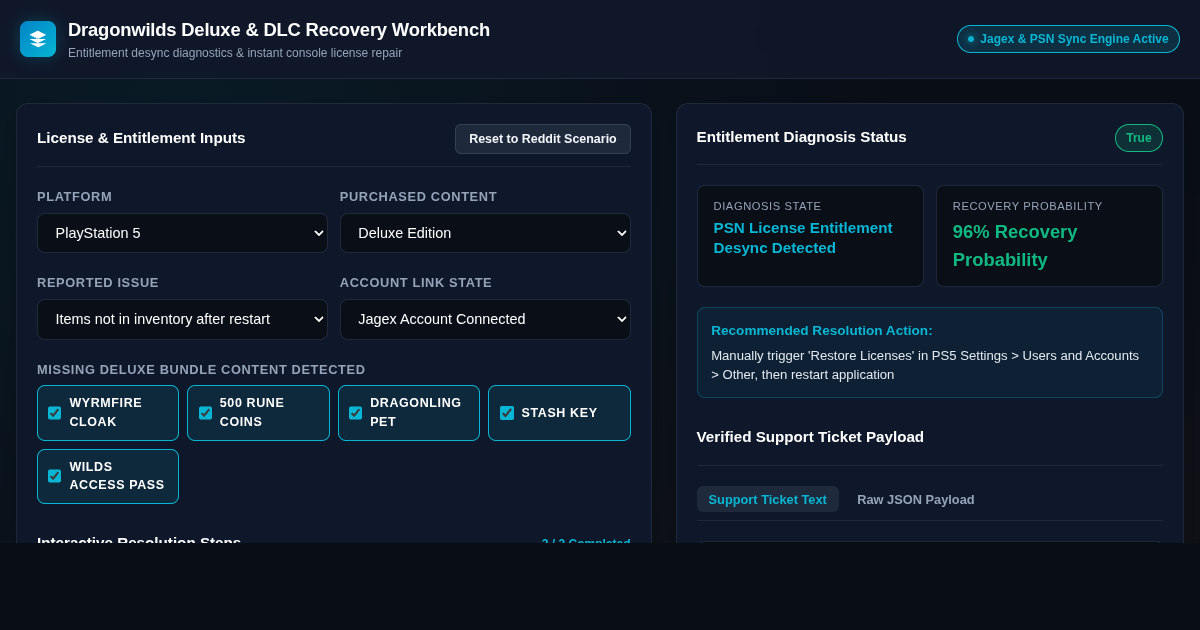 Dragonwilds Deluxe Edition & DLC Recovery Workbench preview