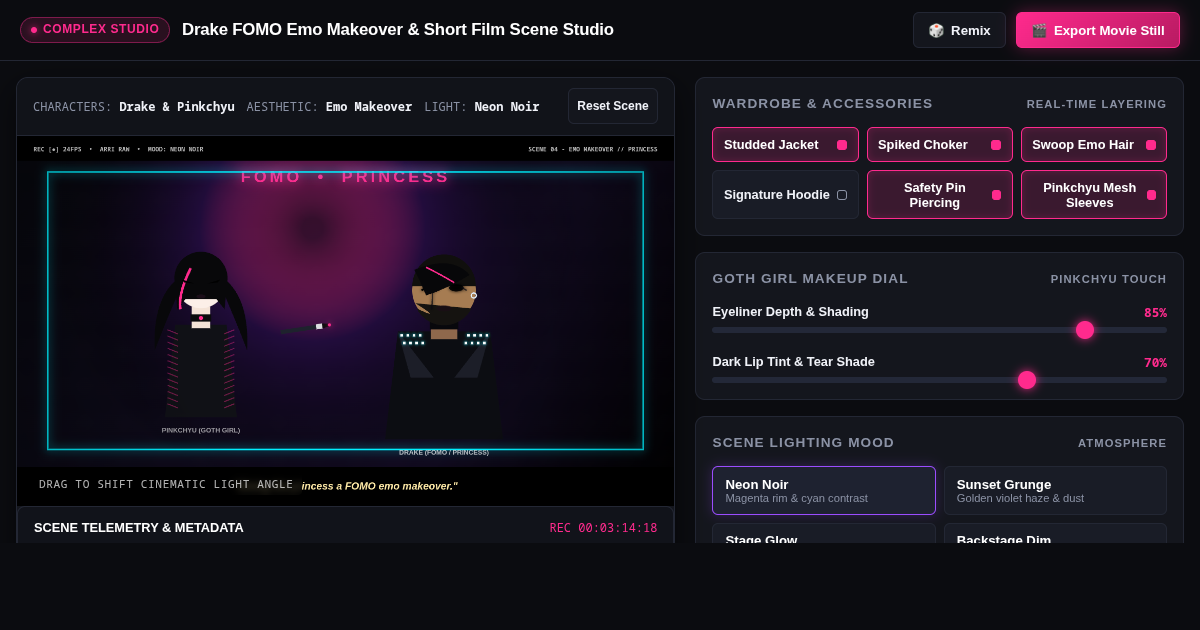 Drake FOMO Emo Makeover & Short Film Scene Studio preview