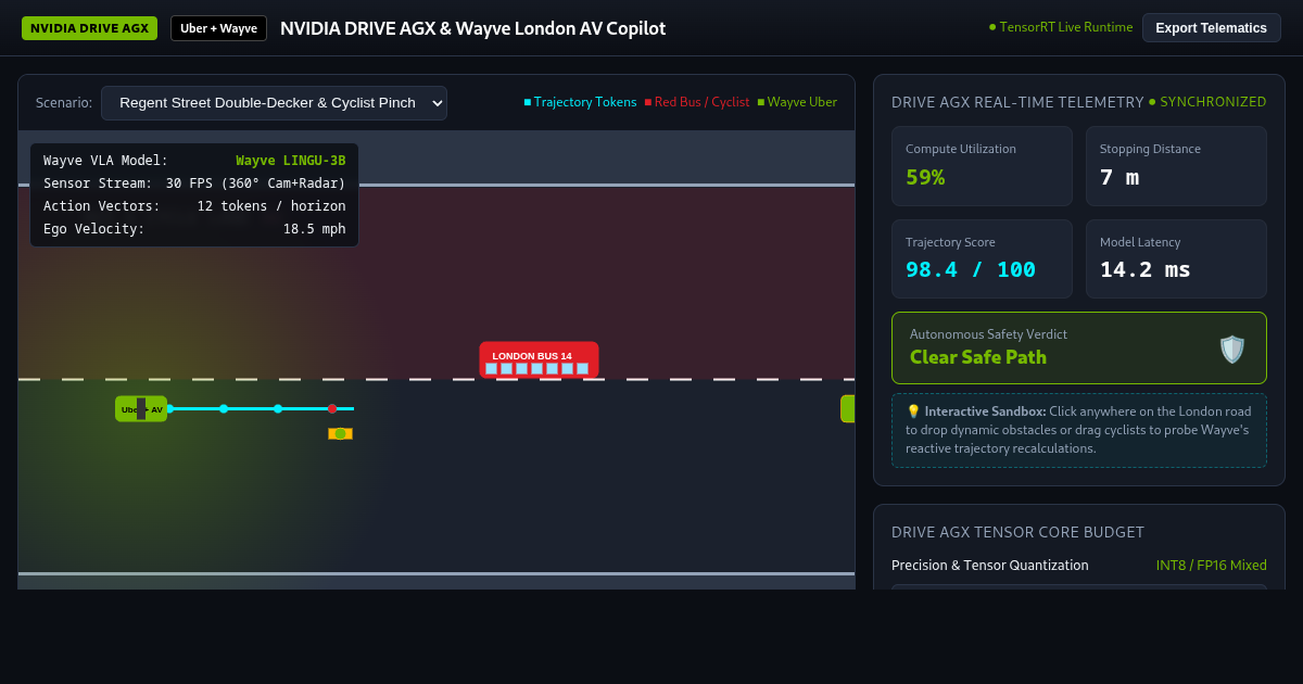 NVIDIA DRIVE AGX & Wayve London Autonomous Uber Simulator preview