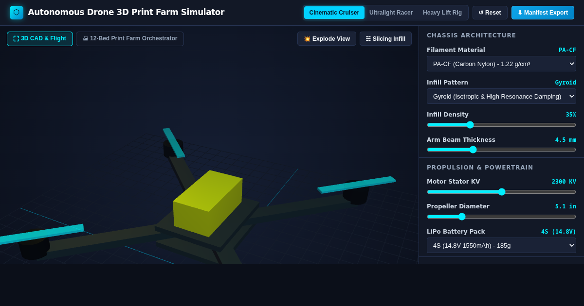 Autonomous Drone 3D Print Farm Simulator preview