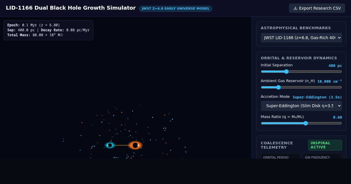 LID-1166 Dual Black Hole Growth Simulator preview
