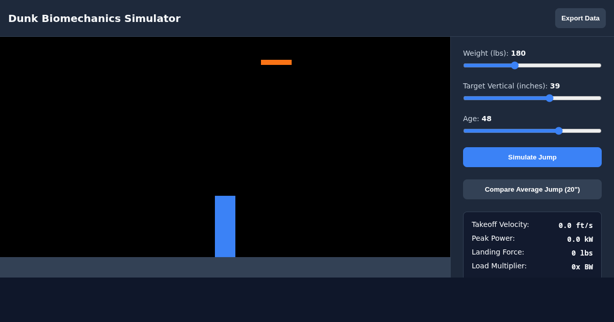 Dunk Biomechanics Simulator preview