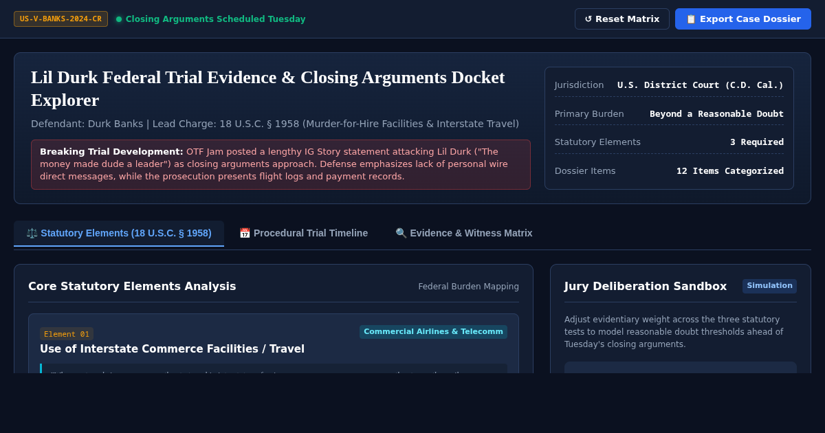 Lil Durk Federal Trial Evidence & Closing Arguments Docket Explorer preview