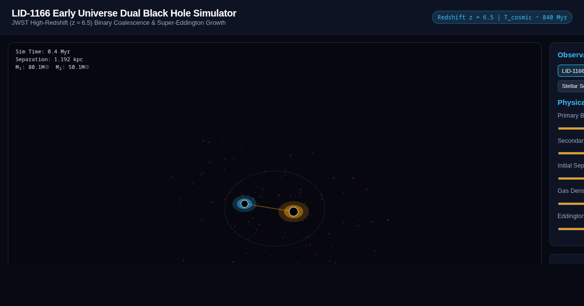 LID-1166 Early Universe Dual Black Hole Simulator preview