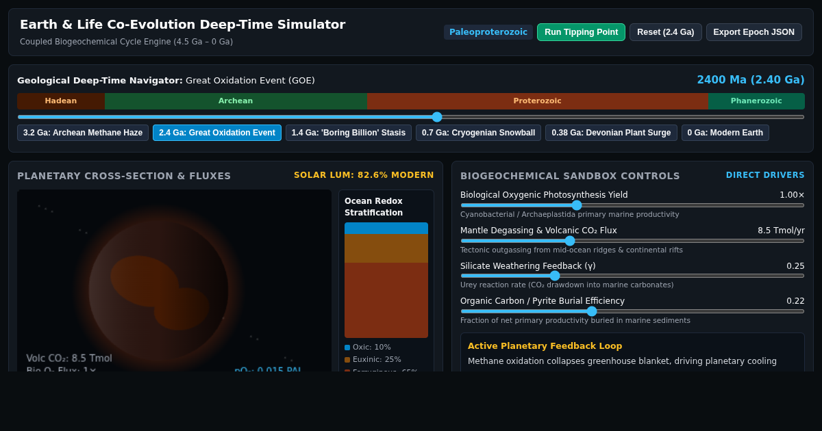 Earth & Life Co-Evolution Deep-Time Simulator preview