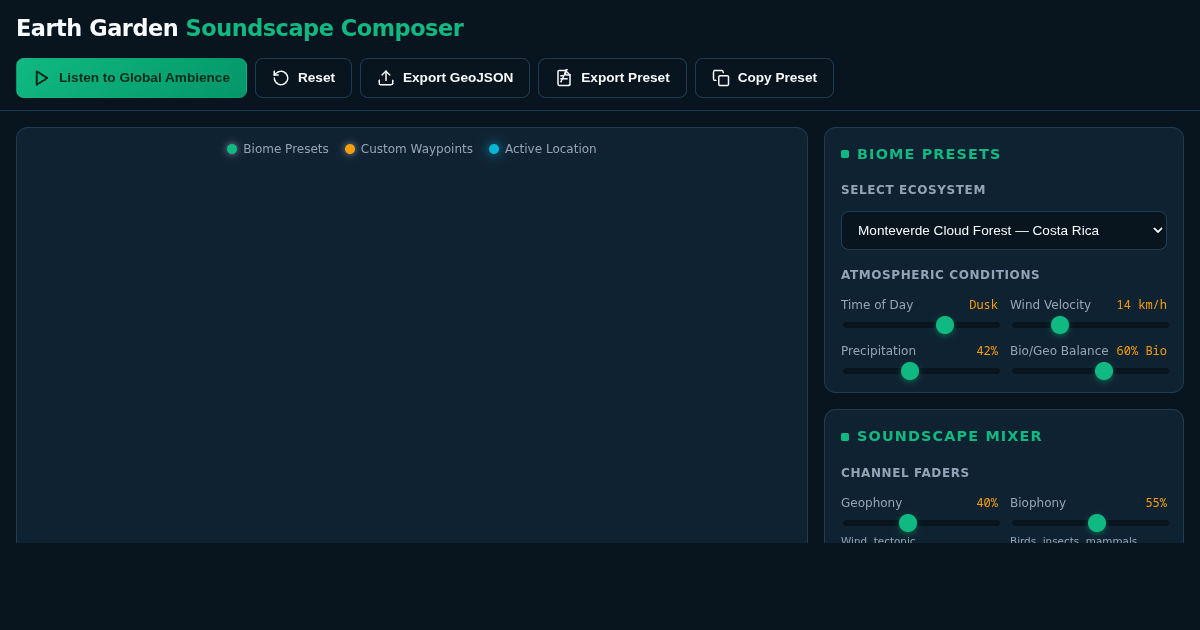 Earth Garden: Global Field Recording Explorer & Soundscape Composer preview