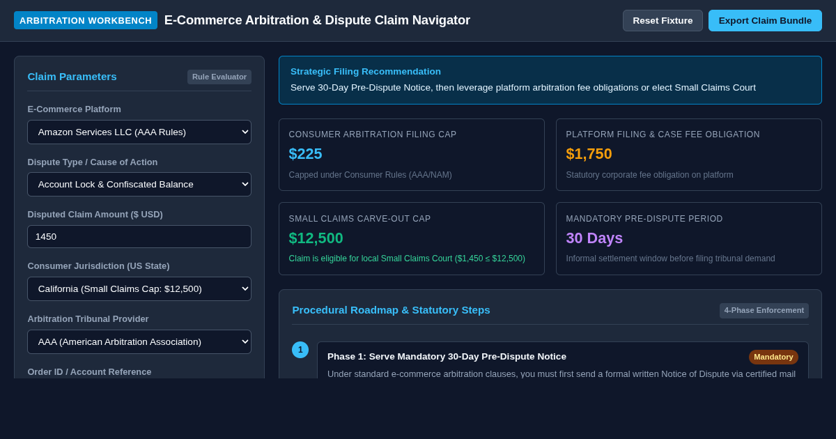 E-Commerce Arbitration & Dispute Claim Navigator preview