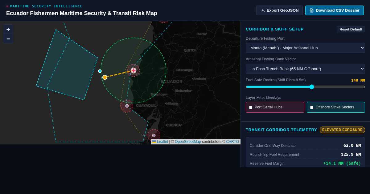 Ecuador Fishermen Maritime Security & Transit Risk Map preview