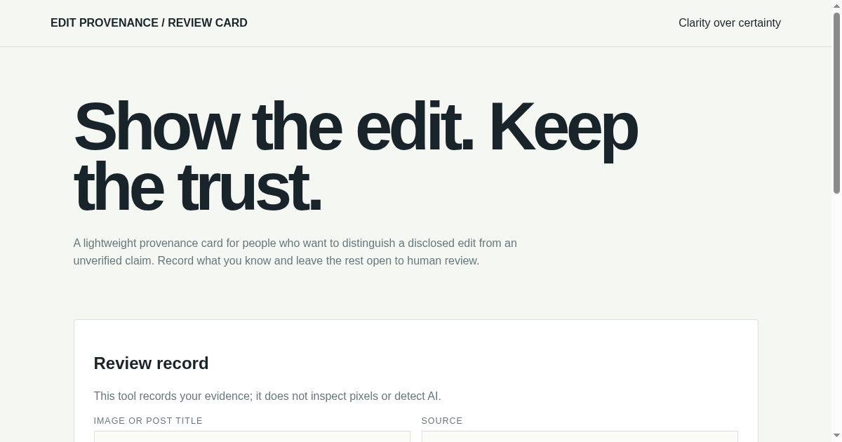 Edit provenance review preview