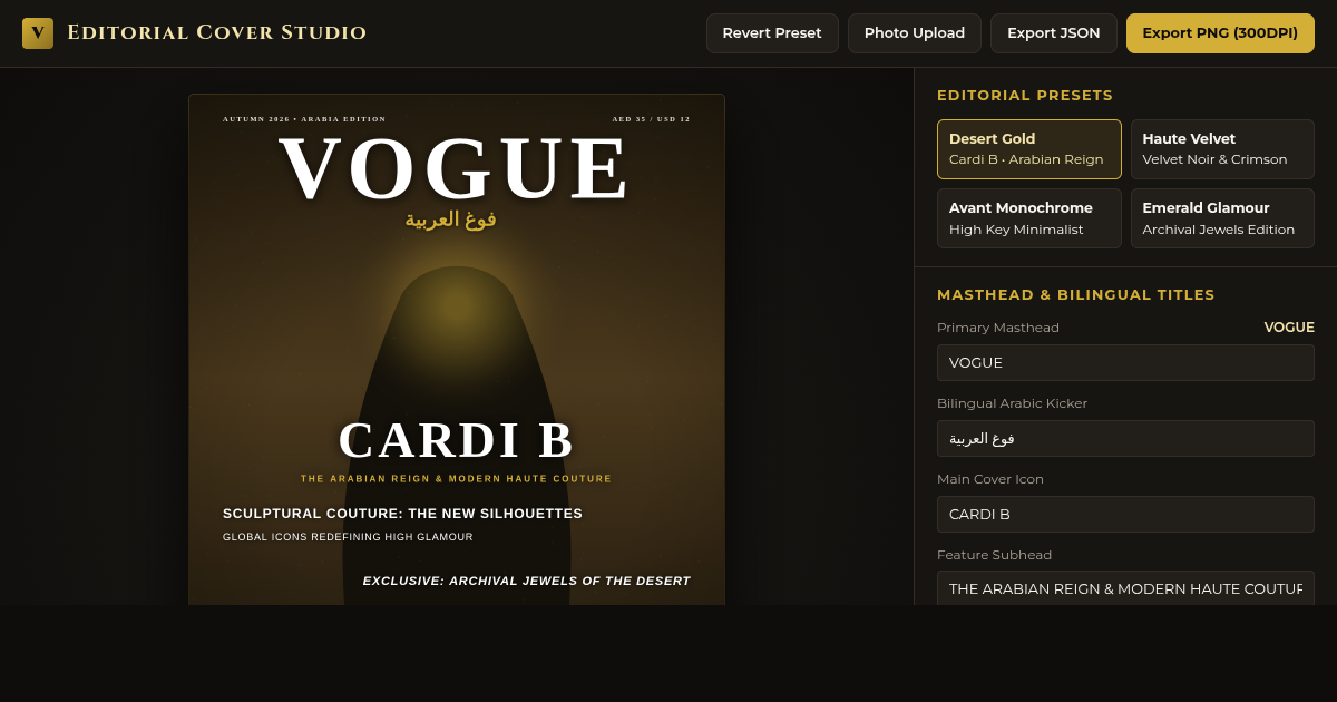 Editorial Cover Studio: High Fashion Layout & Typography Workbench preview