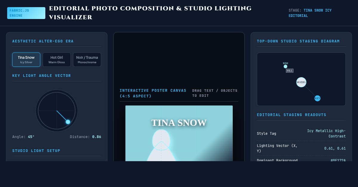 Editorial Photo Composition & Studio Lighting Visualizer preview