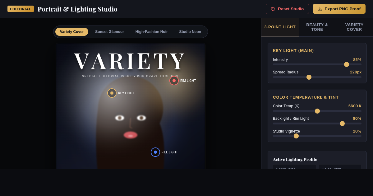Editorial Portrait & Lighting Studio | Variety Cover Retouching preview