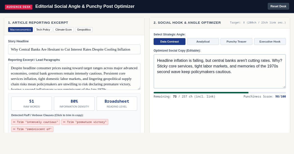 Editorial Social Angle & Punchy Post Optimizer preview