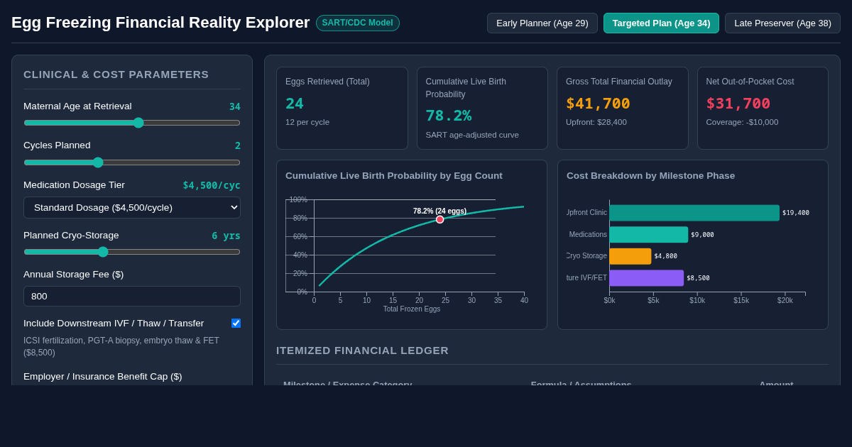 Egg Freezing Financial Reality Explorer preview